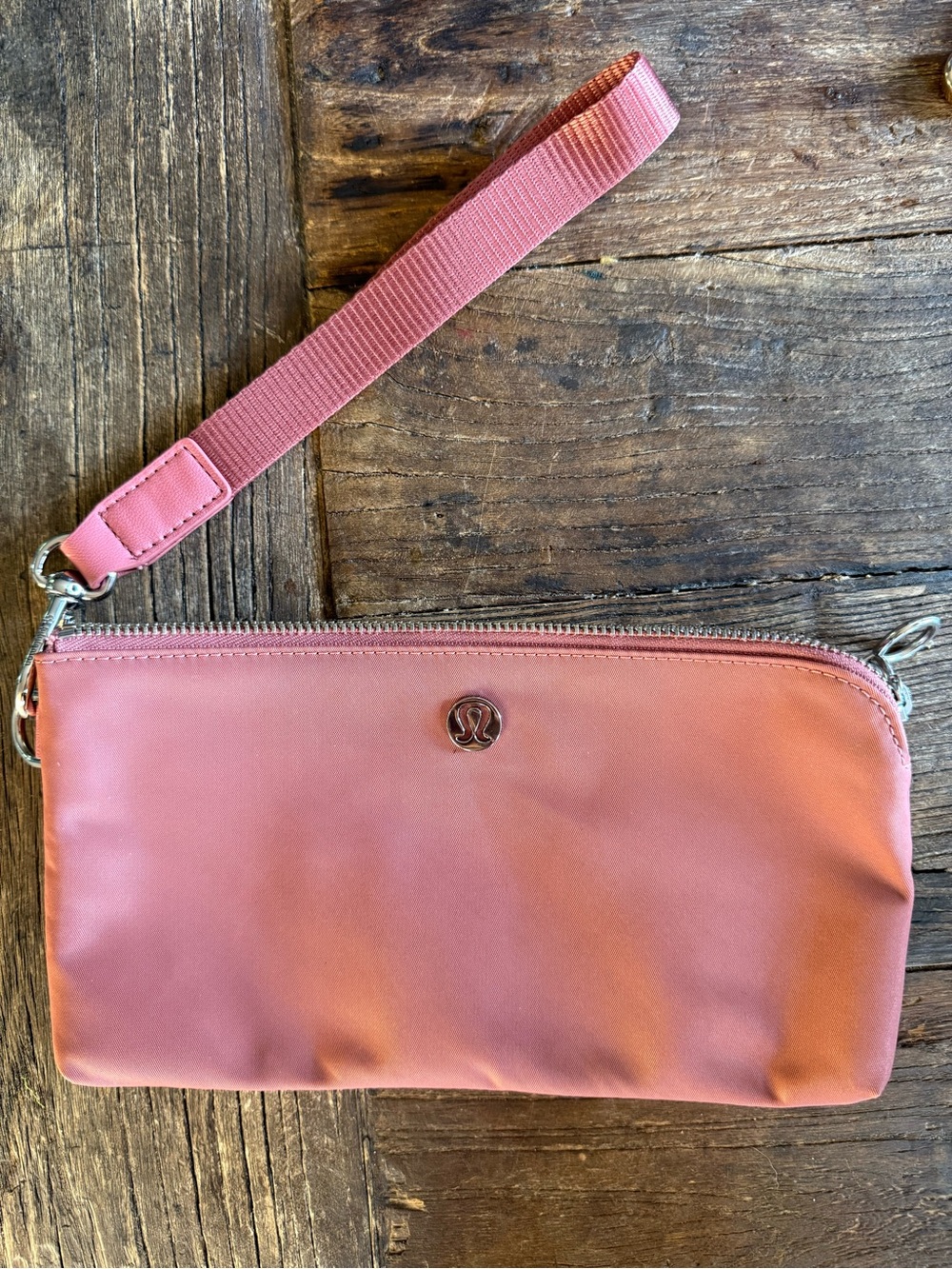 Lululemon Pink Wristlet Double Zip Clutch